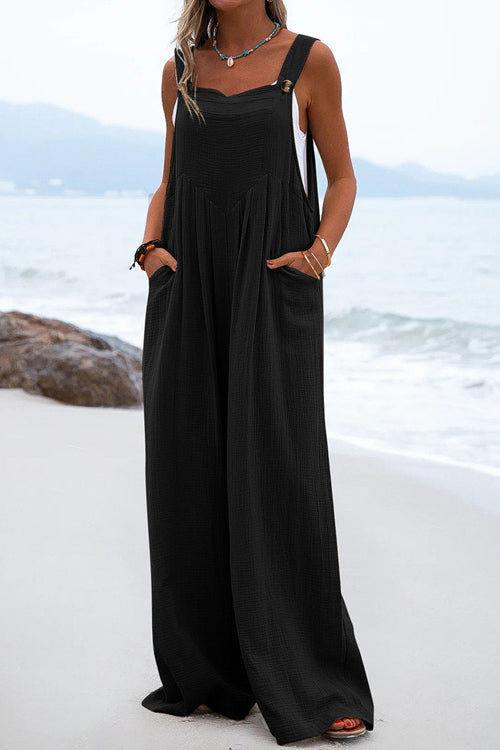 Sophia Salopette Femme – Style Bohème, Pantalons Amples et Bretelles Spaghetti Légères