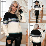 Samira ženski pulover – elegantni norveški pulover od tople pletenine s geometrijskim uzorcima