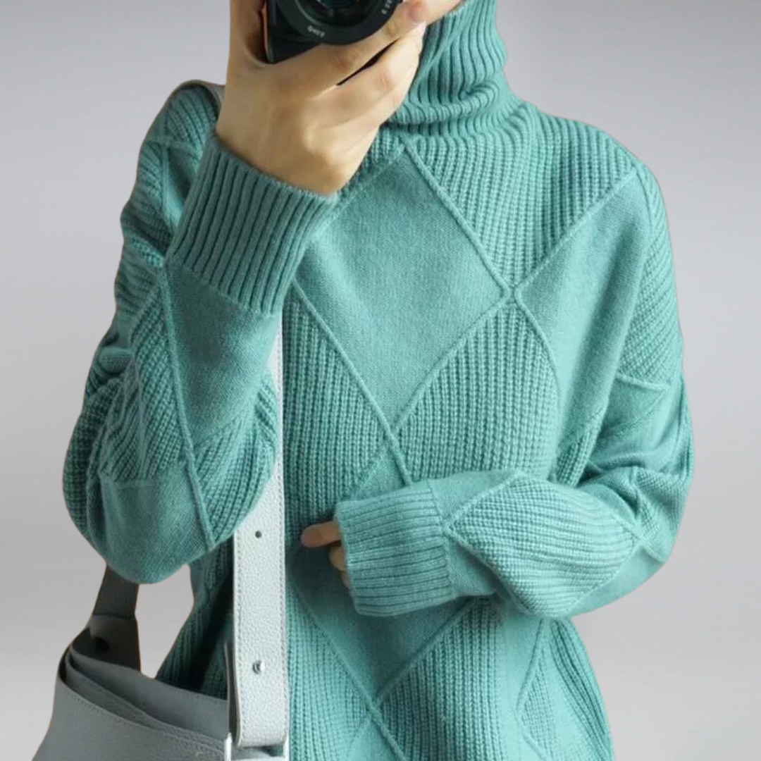 Haley Women's Sweater – Soft Warm & Elegant Turtleneck Sweater for Autumn and Winter