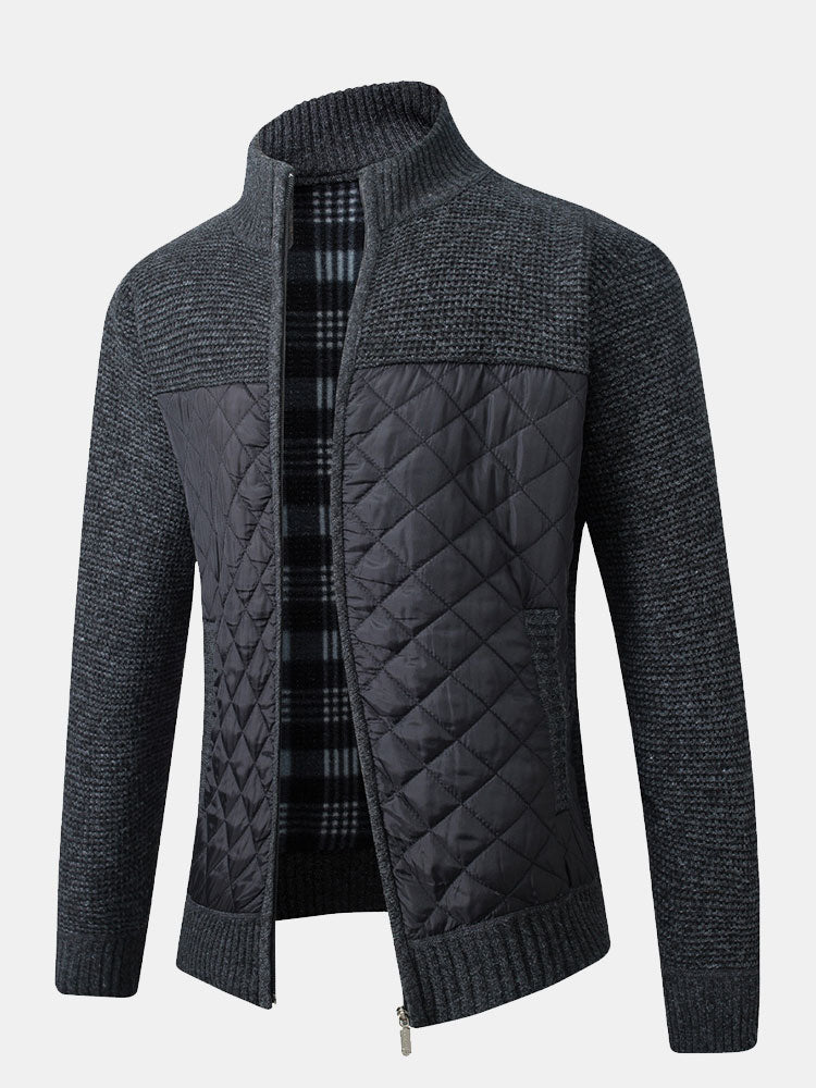 Asaro Herren-Klassische Jacke – Karomuster, Slim Fit & Strukturierter Kragen