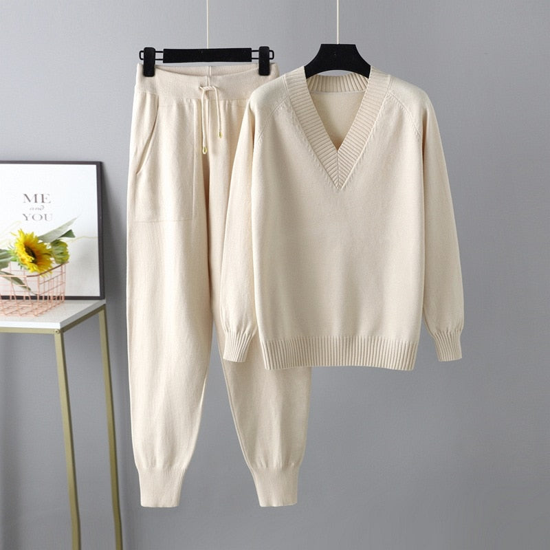 Margot Completo Donna – Maglione & Pantaloni in Maglia Premium, Stile Chic & Comfort Elegante