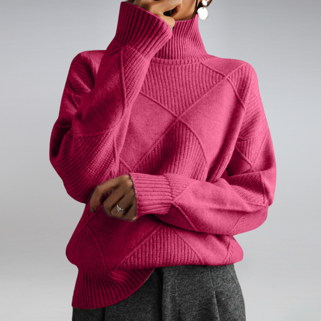 Haley Women's Sweater – Soft Warm & Elegant Turtleneck Sweater for Autumn and Winter