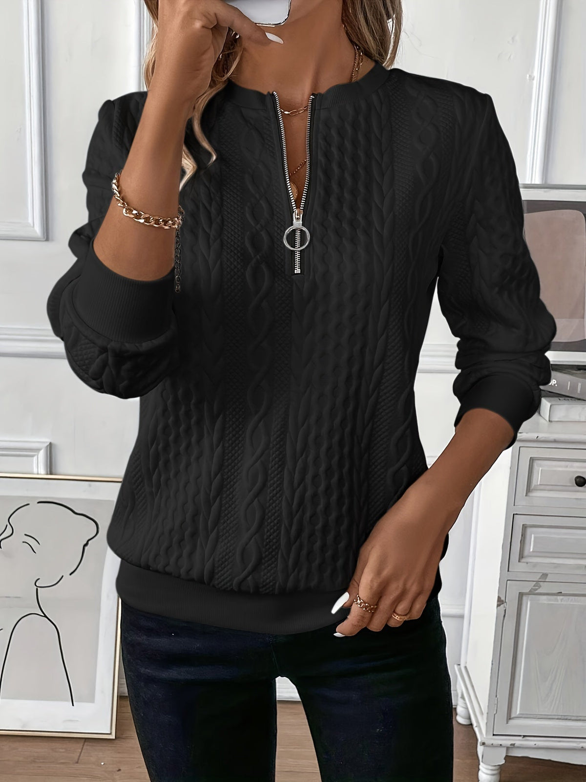 Amora Women's Knit Sweater in Soft Yarn – Daily Comfort & Casual Elegance