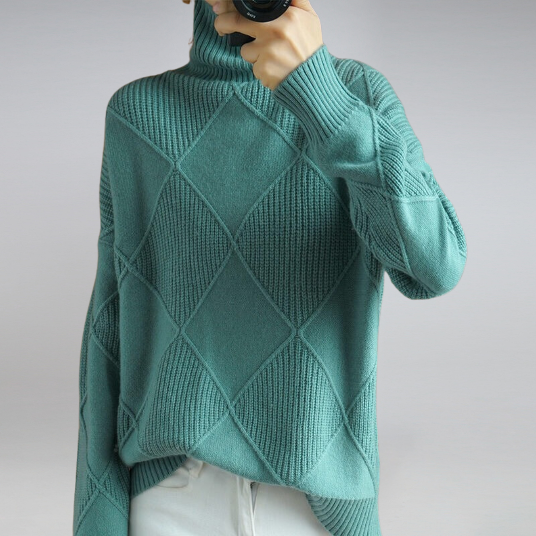 Haley Women's Sweater – Soft Warm & Elegant Turtleneck Sweater for Autumn and Winter