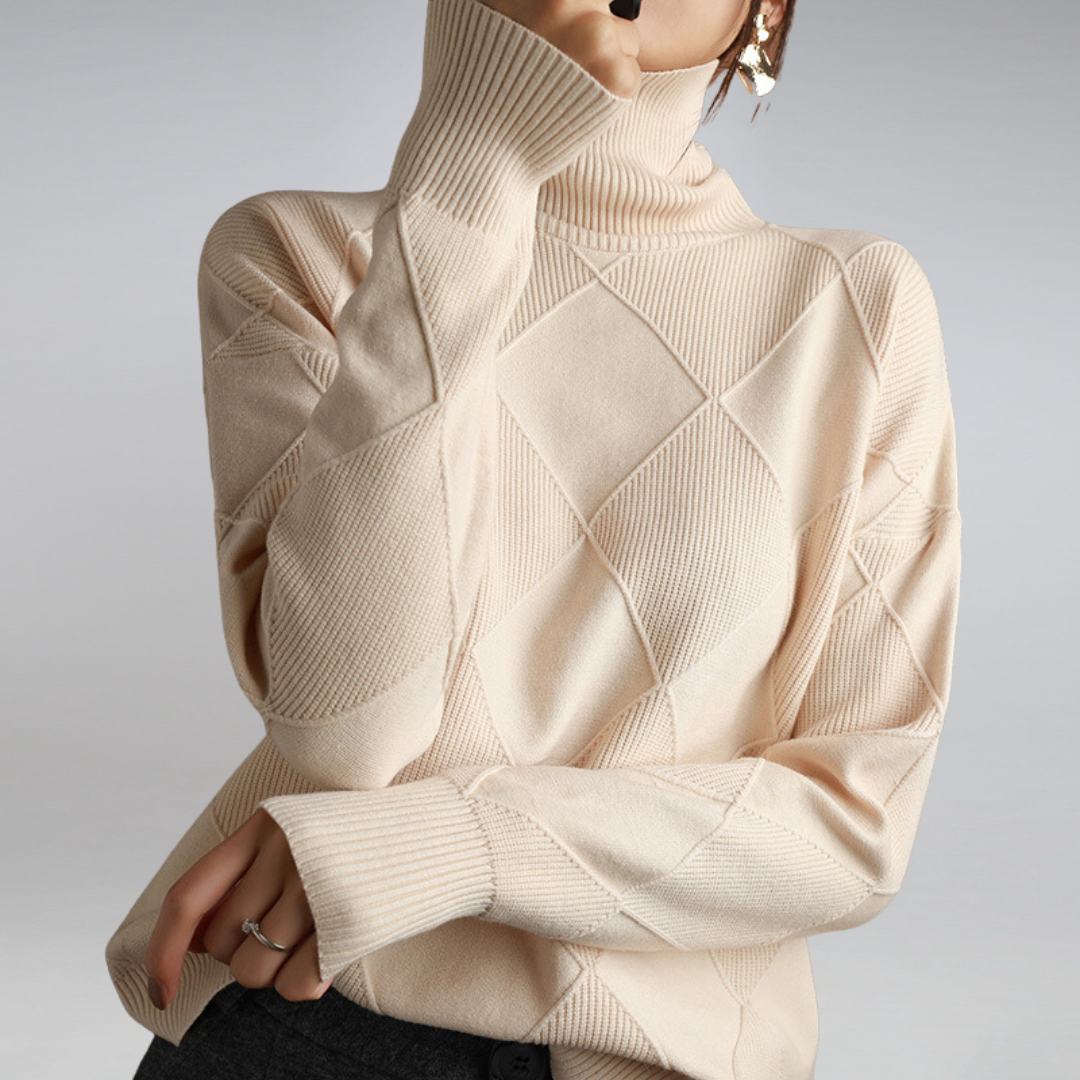Haley Women's Sweater – Soft Warm & Elegant Turtleneck Sweater for Autumn and Winter