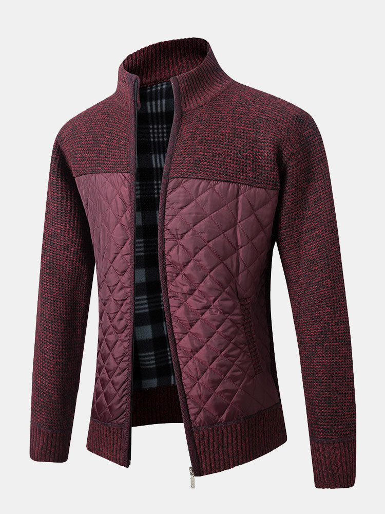 Asaro Herren-Klassische Jacke – Karomuster, Slim Fit & Strukturierter Kragen