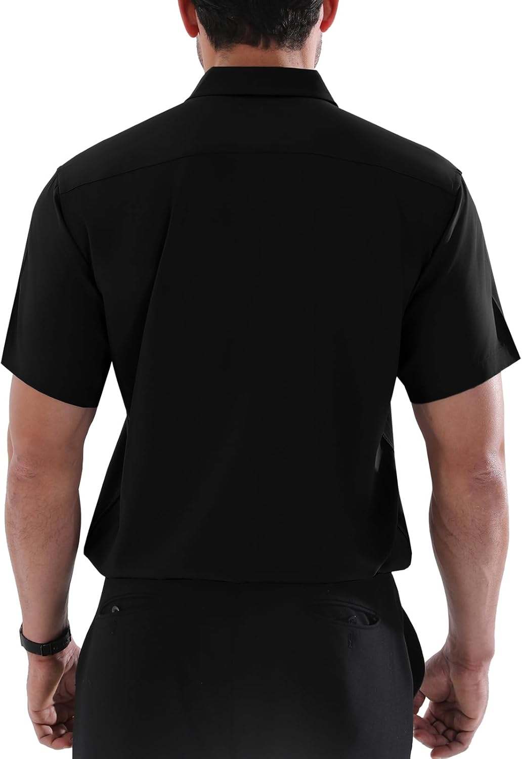 Marc overhemd heren grote maat – stretch overhemd met korte mouwen, business casual
