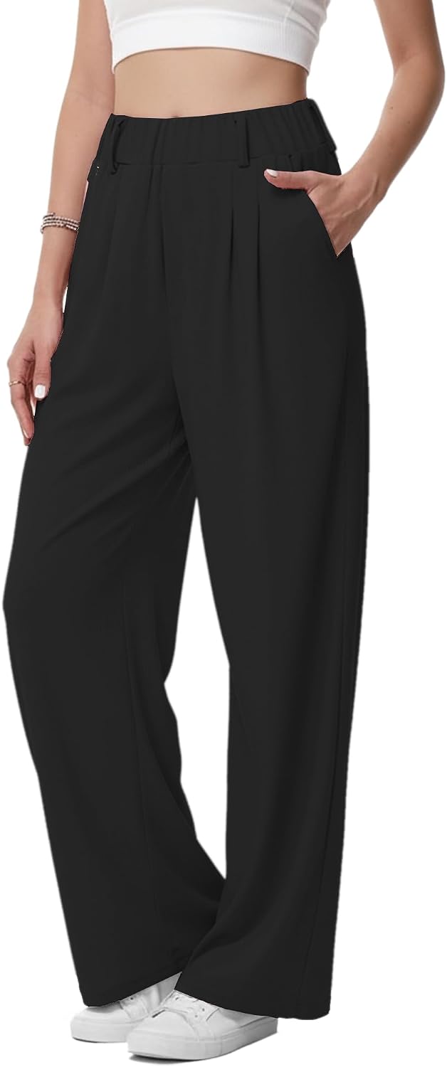 Apolline High-Waisted Palazzo Trousers for Women – Elegant, Flowing Wide-Leg Trousers with Pockets
