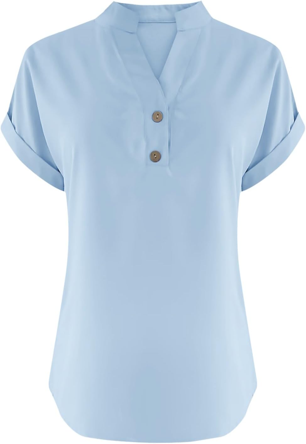 Clara Blouse Femme – Haut Décontracté à Col V et Manches Courtes