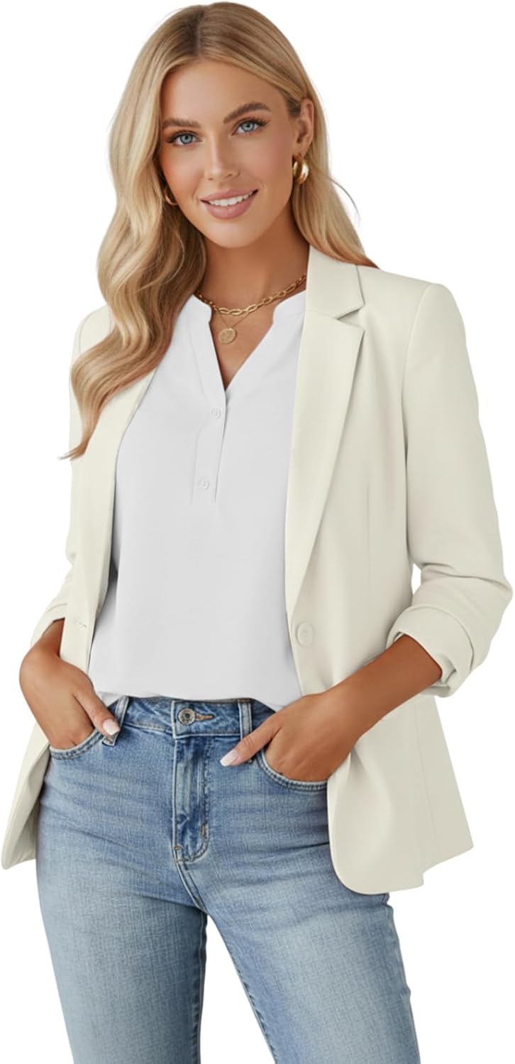 Sophie blouse dames mousseline – V-hals, pofmouwen, elegante vloeiende pasvorm