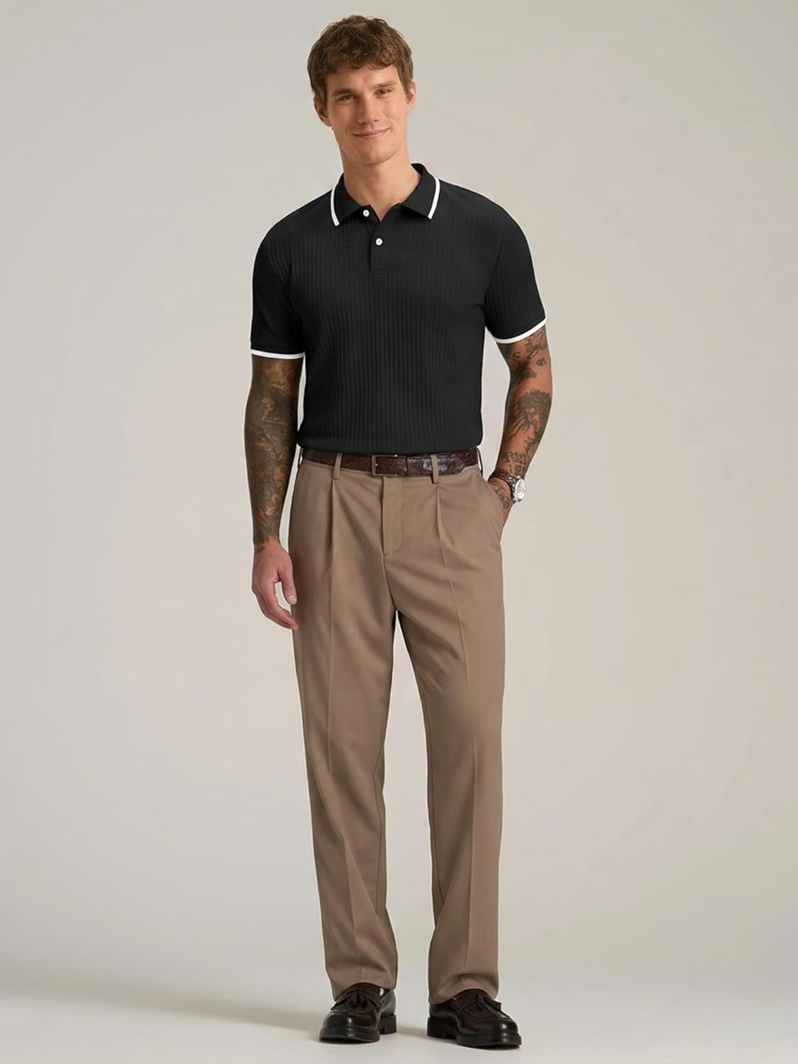 Adrien Polo Homem – Polo Malha Stretch, Leve & Estilo Casual de Negócios Elegante