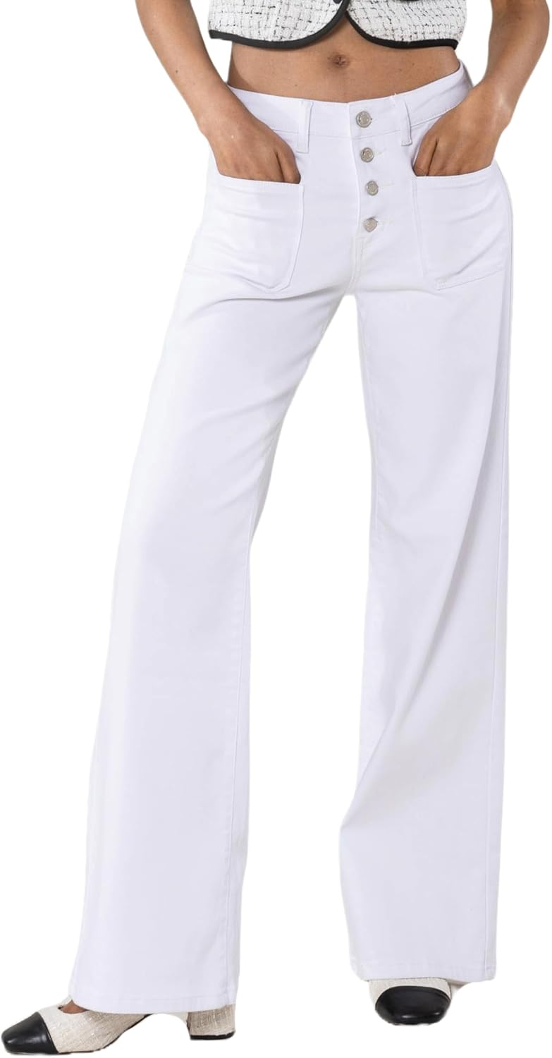 Isaline Jean Flare pro ženy – strečové džíny bootcut s vysokým pasem, vintage efektem oprání