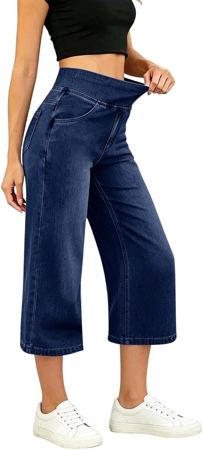 Léonie Jean 7/8 Femme – Dámské džínové kalhoty z pružného denimu s vysokým pasem a úzkým rovným střihem