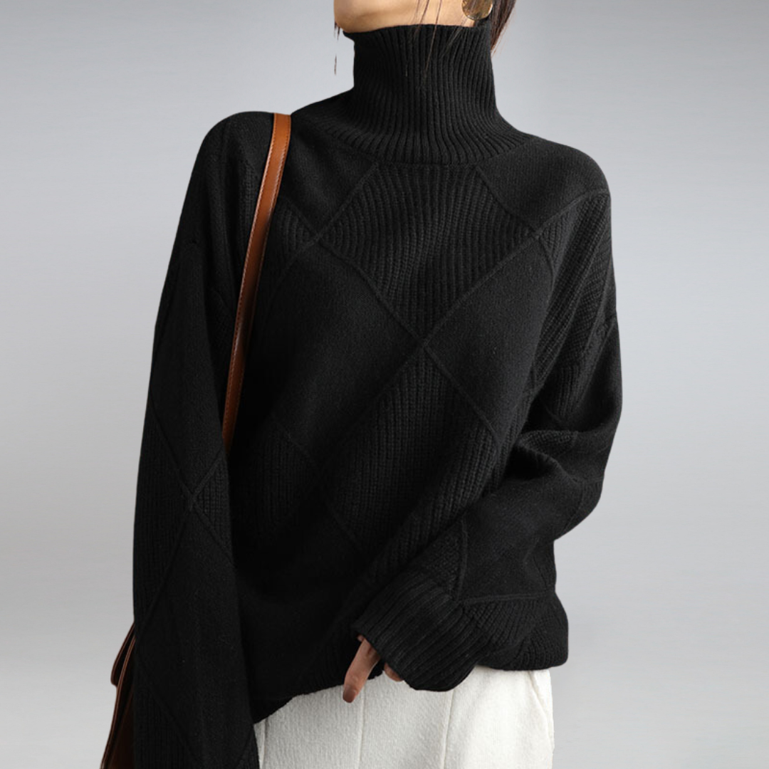 Haley Women's Sweater – Soft Warm & Elegant Turtleneck Sweater for Autumn and Winter