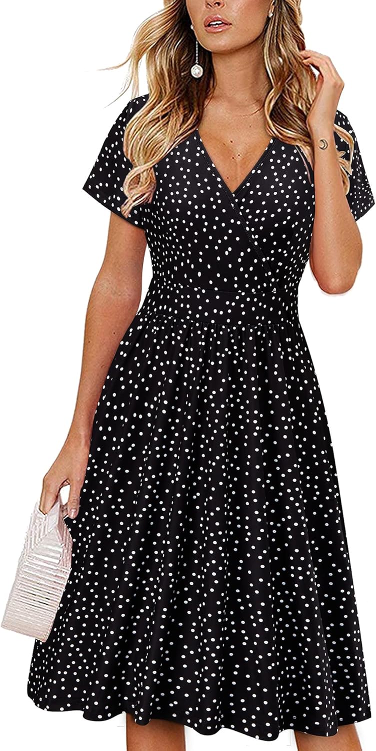 Vestido Camélia Portefeuille Feminino – Vestido Midi Floral com Decote em V e Bolsos