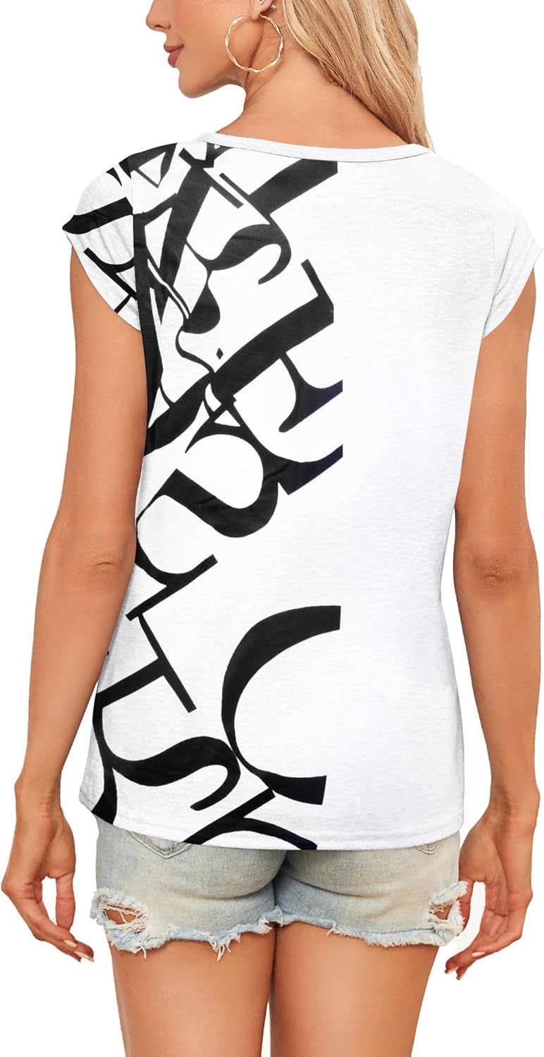 Camiseta Joanna Top Mujer Cuello en V – Manga Corta Murciélago Ajuste Holgado Ligera Casual Verano