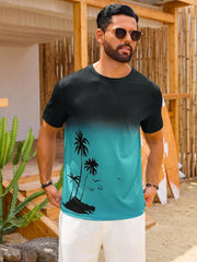 Liam majica za muškarce – majica s palmama u degradé stilu, vintage plaža i casual stil