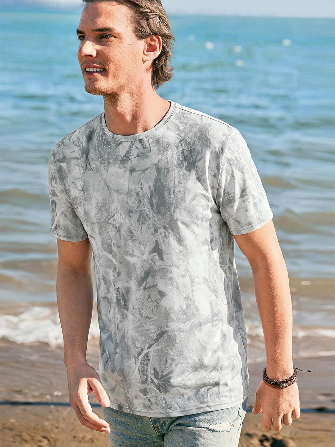 Pánske tričko Ryan – tričko s viazaným farbením, elastické, vintage streetwear štýl na leto