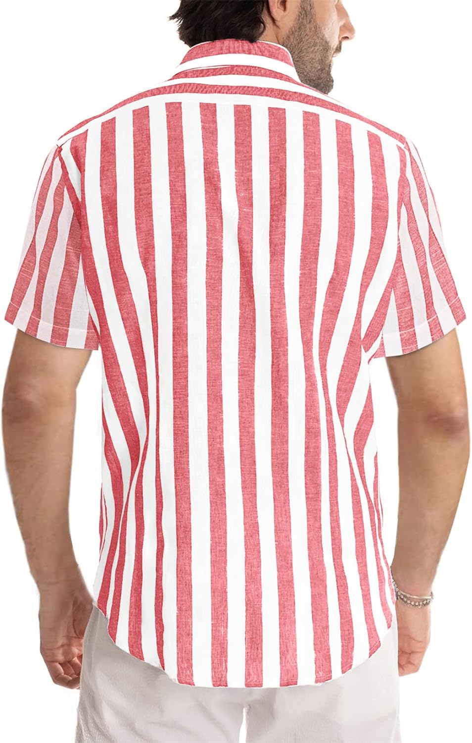 Julien Camisa Homem – Camisa às Riscas Manga Curta, Estilo Verão Casual Chic