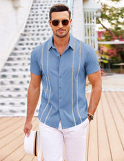 Diego Herren Guayabera-Hemd – Kubanisches Leinenhemd für den Sommer, Eleganter Stil