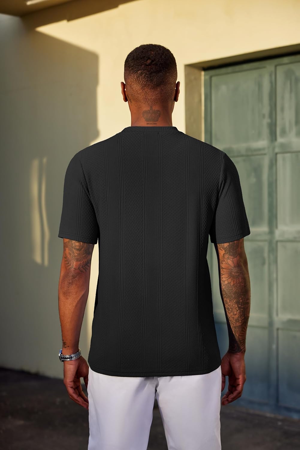 Camiseta Wilbert para Hombre – Camiseta de Punto Texturizado, Ligera y Estilo Casual Chic