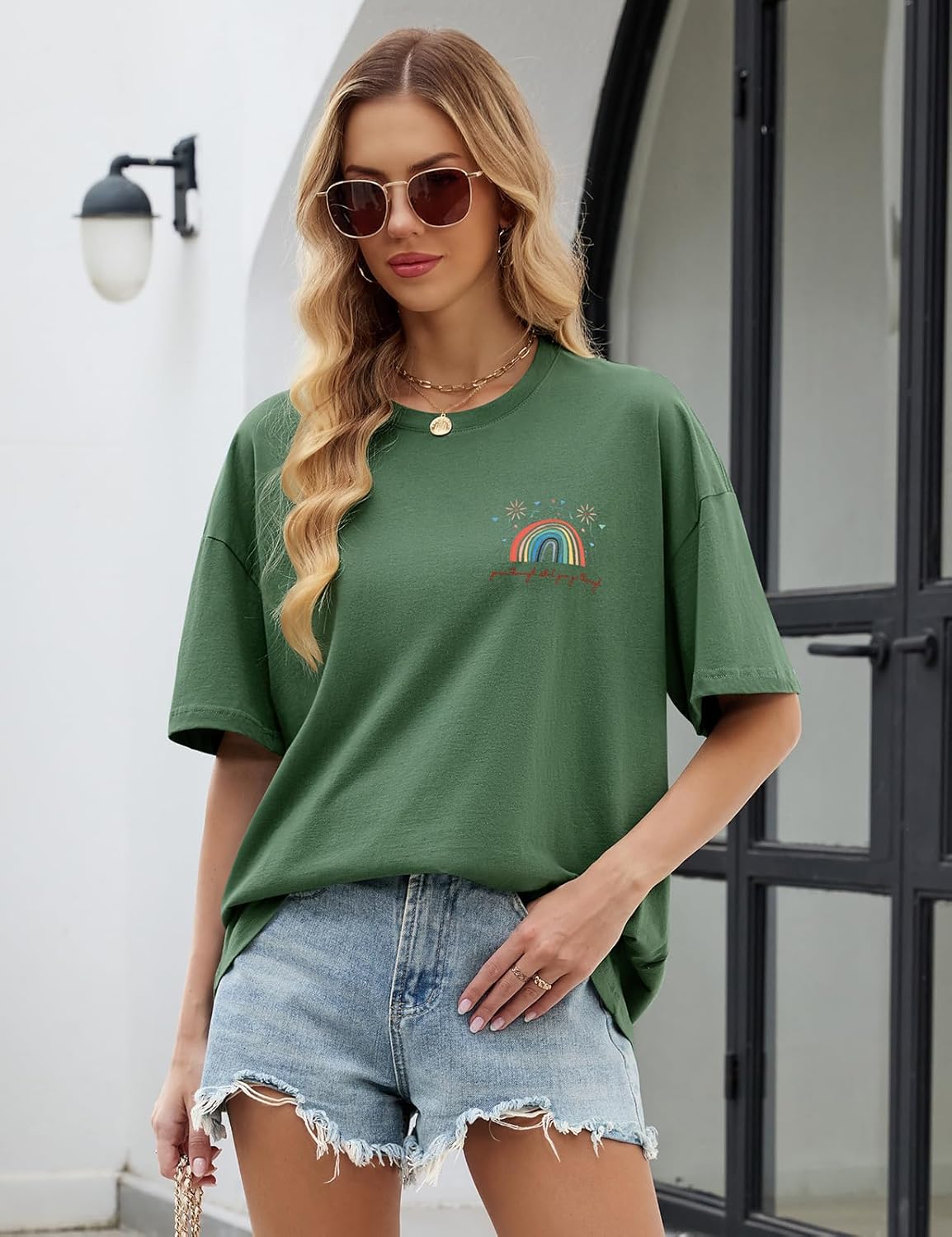 Danielle Oversized Women's T-Shirt – 100% Cotton Printed Short Sleeve Top