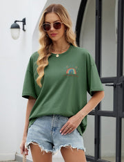 Danielle Oversized Women's T-Shirt – 100% Cotton Printed Short Sleeve Top