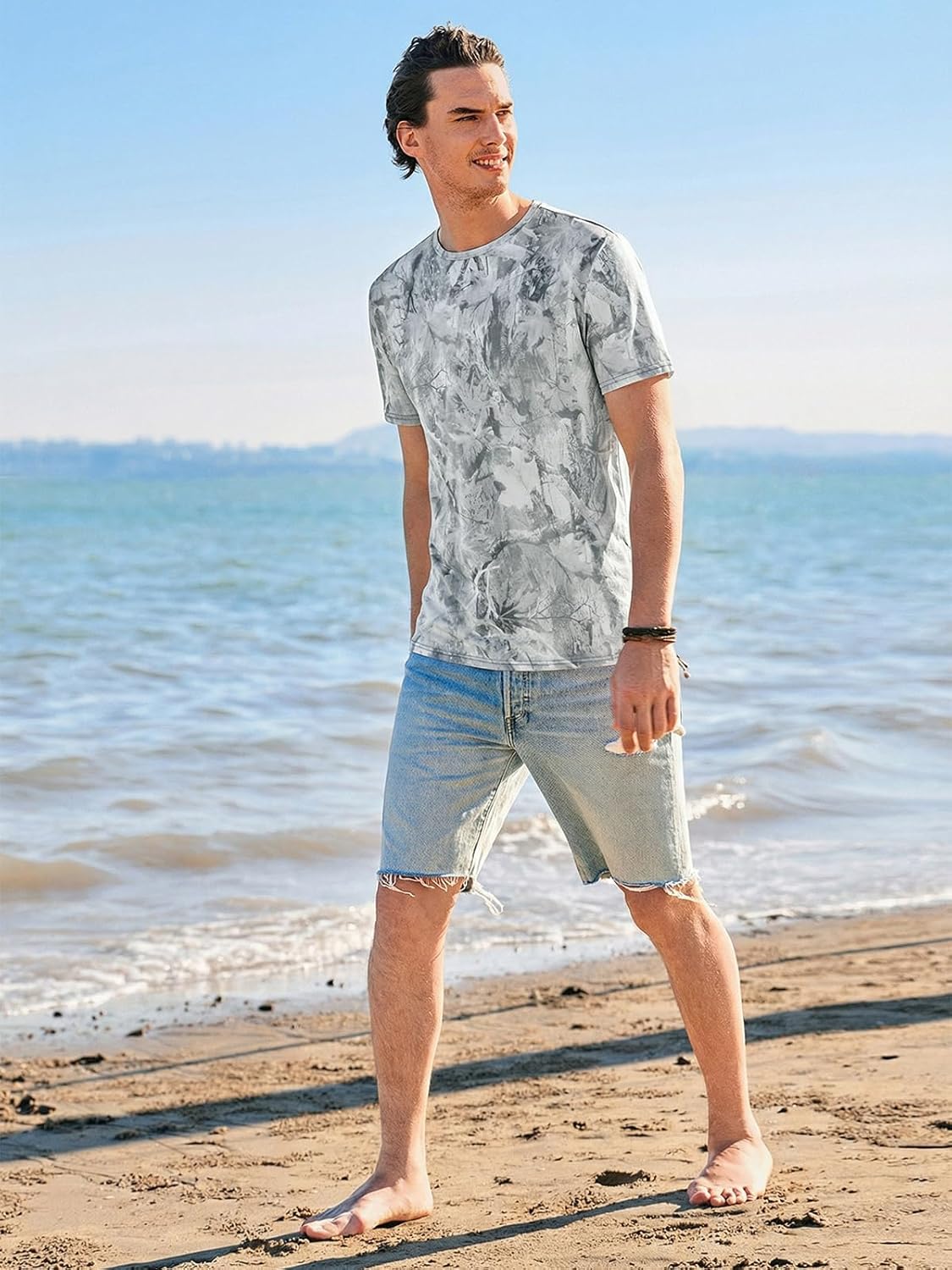 Pánske tričko Ryan – tričko s viazaným farbením, elastické, vintage streetwear štýl na leto