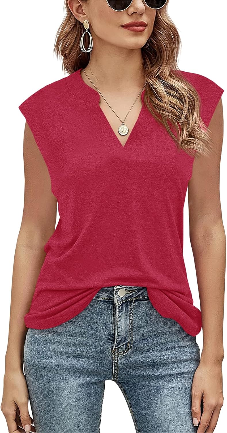 Γυναικείο T-Shirt Léna – Κομψό Τοπ με V Λαιμόκοψη και Κοντά Μανίκια