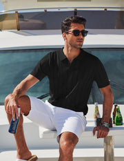 Arthur Polo Heren – V-hals Gebreide Polo, Elegant Old Money Stijl & Lichtgewicht