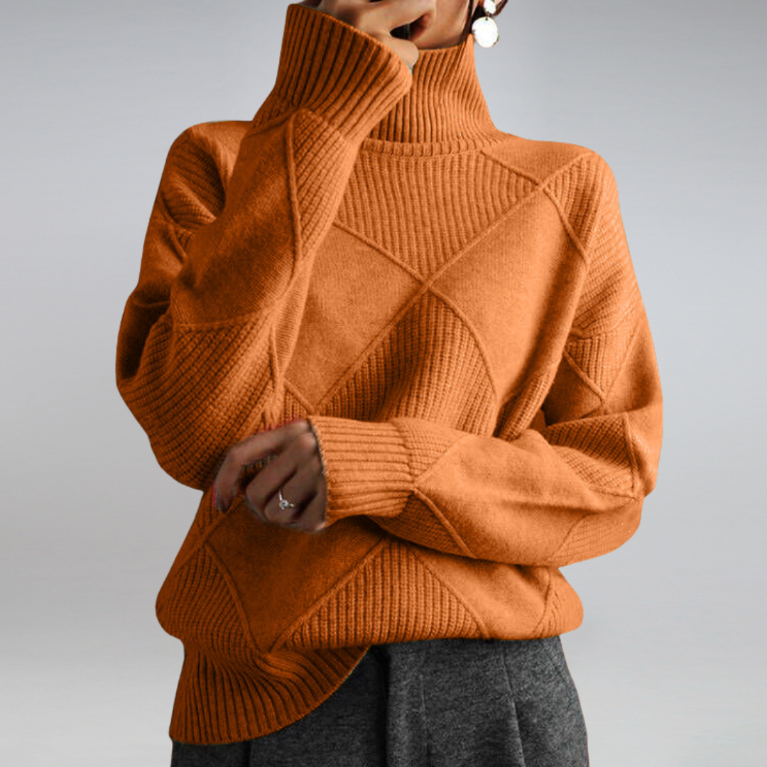 Haley Women's Sweater – Soft Warm & Elegant Turtleneck Sweater for Autumn and Winter