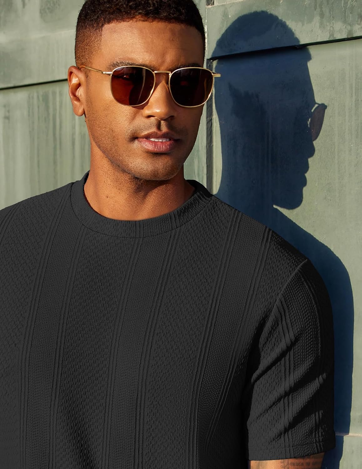 Camiseta Wilbert para Hombre – Camiseta de Punto Texturizado, Ligera y Estilo Casual Chic