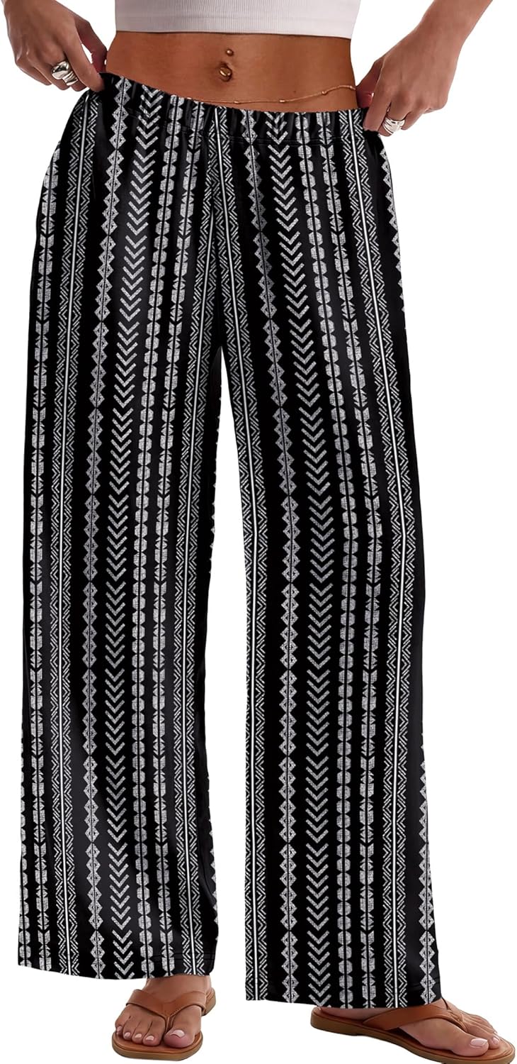Pantaloni Palazzo da Donna Kendi – Taglio Largo Fluido, Vita Elastica, Estate Chic