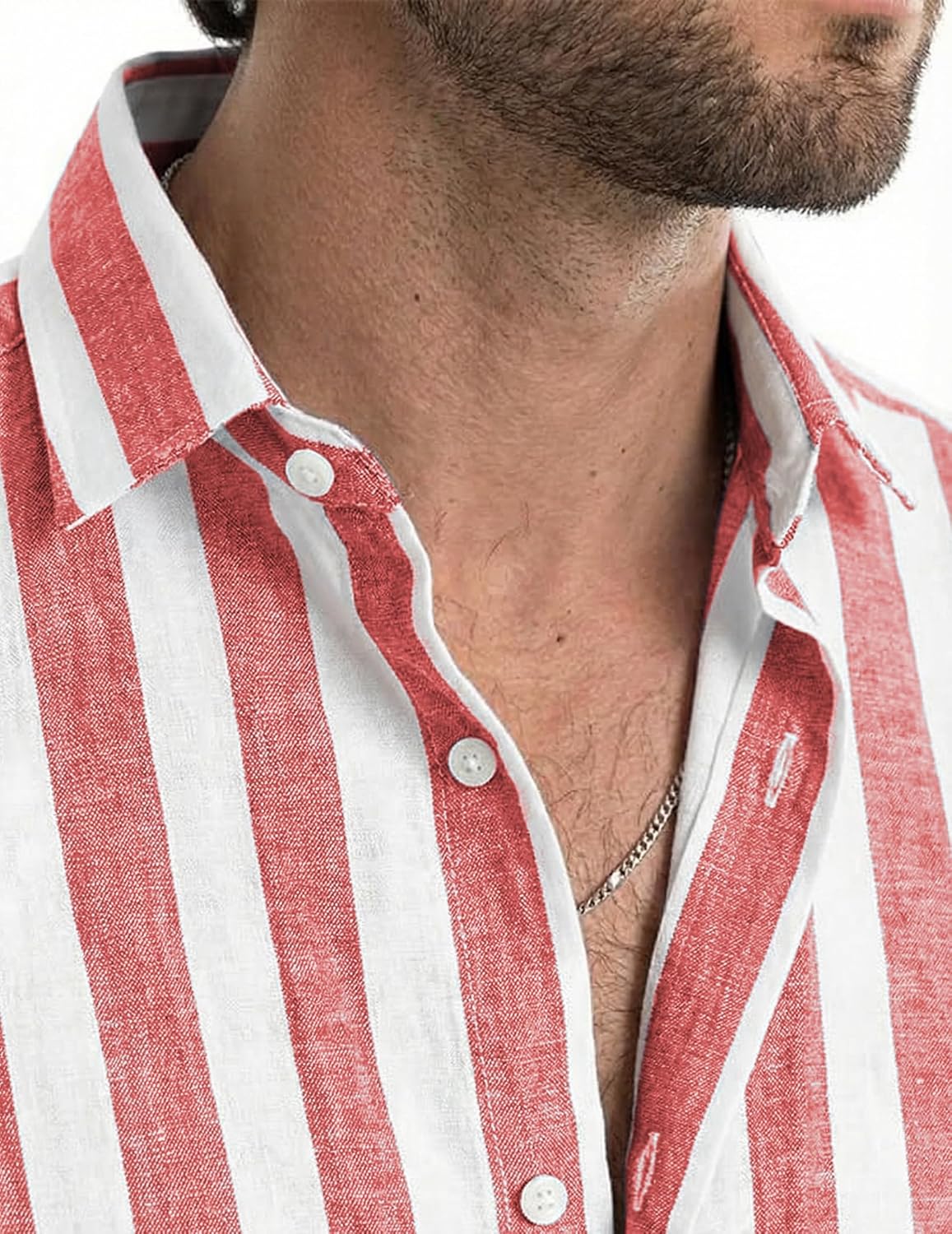 Julien Camisa Homem – Camisa às Riscas Manga Curta, Estilo Verão Casual Chic