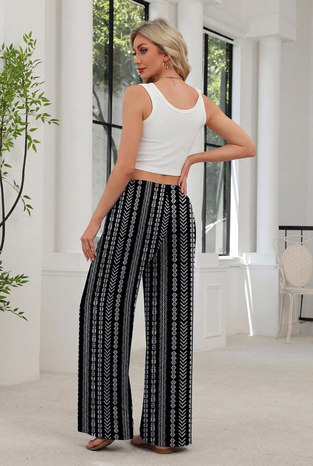 Pantaloni Palazzo da Donna Kendi – Taglio Largo Fluido, Vita Elastica, Estate Chic