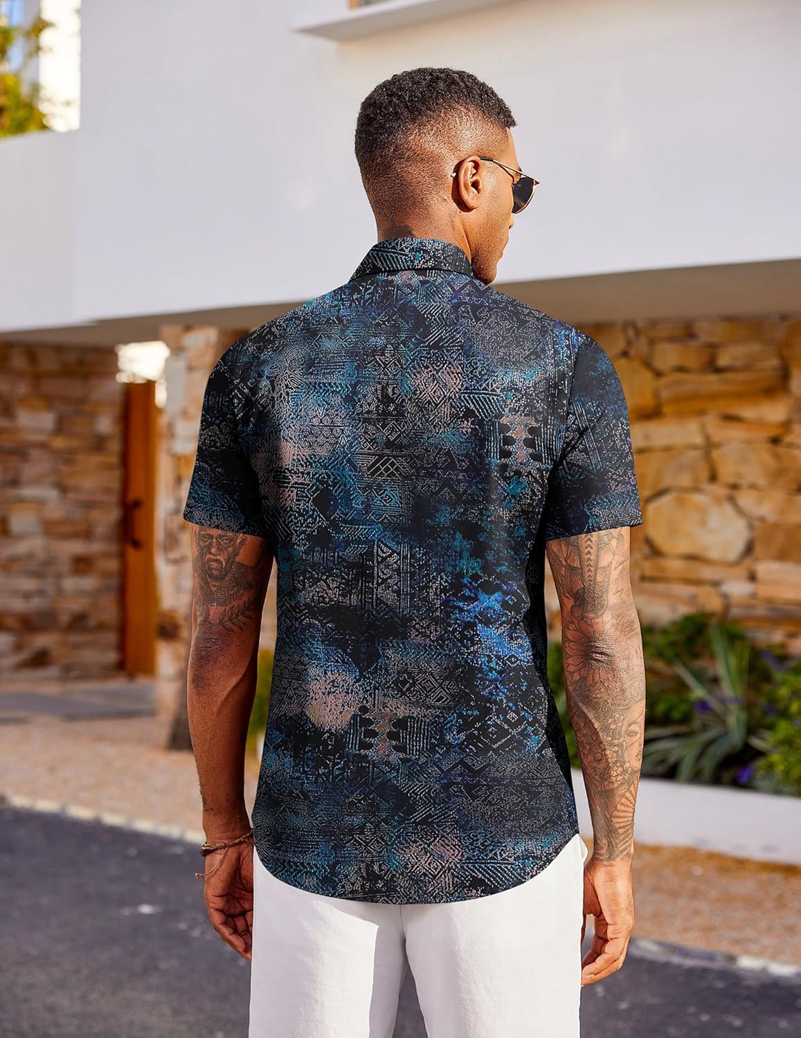 Camisa Havaiana Masculina Marvin – Camisa Tropical de Verão, Estilo Retro e Leve