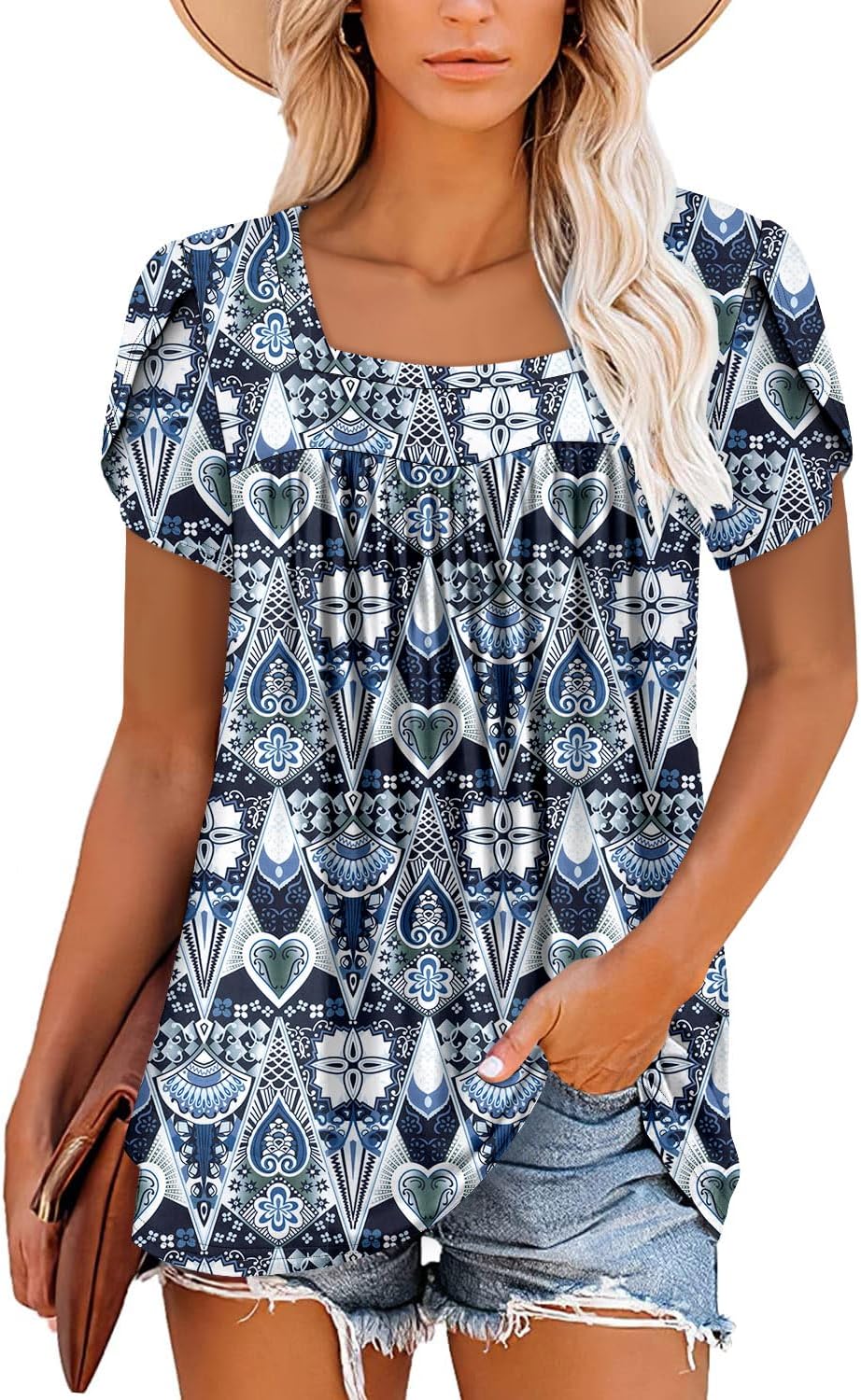 Top Amélie Mulher Decote Quadrado – Blusa Fluida Verão Corte Largo Elegante