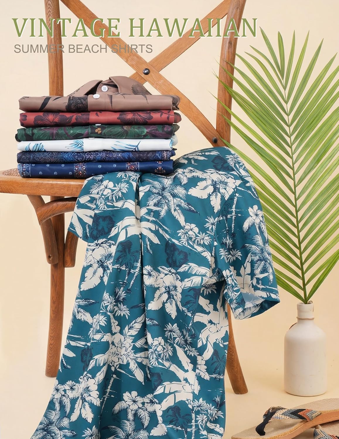 Camisa Havaiana Masculina Marvin – Camisa Tropical de Verão, Estilo Retro e Leve