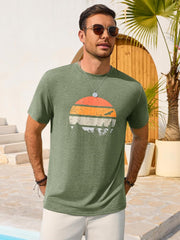 T-shirt Enzo Homem – T-shirt Gráfico Gola Redonda, Estilo Vintage Praia & Casual