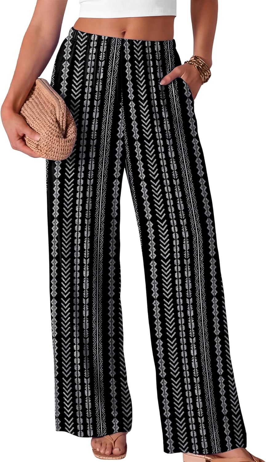 Pantaloni Palazzo da Donna Kendi – Taglio Largo Fluido, Vita Elastica, Estate Chic