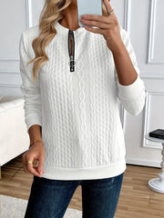 Margaux Sweat Damski Zima – Wygodny Sweter na Zamek z Dzianiny z Eleganckim Wzorem