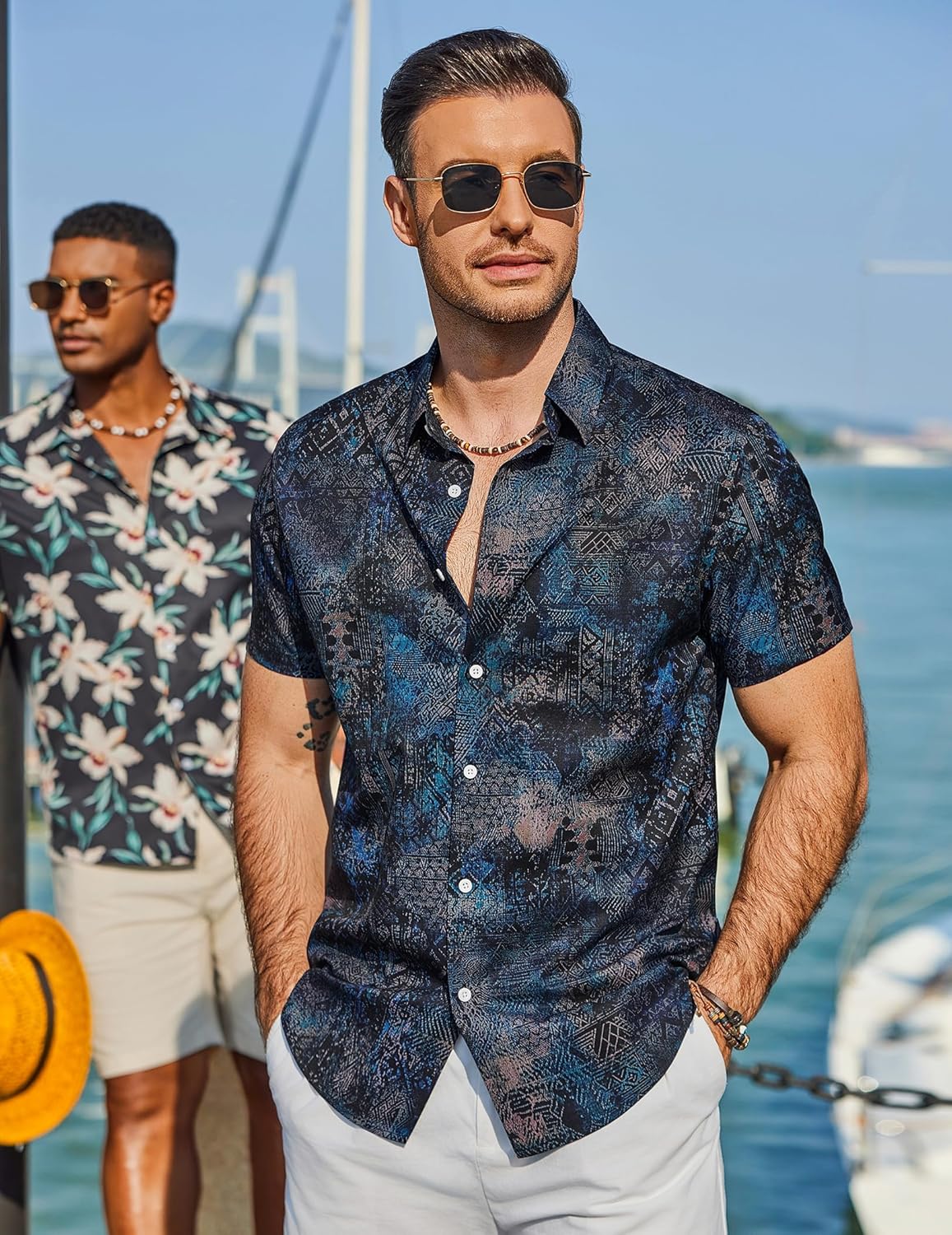 Camisa Havaiana Masculina Marvin – Camisa Tropical de Verão, Estilo Retro e Leve