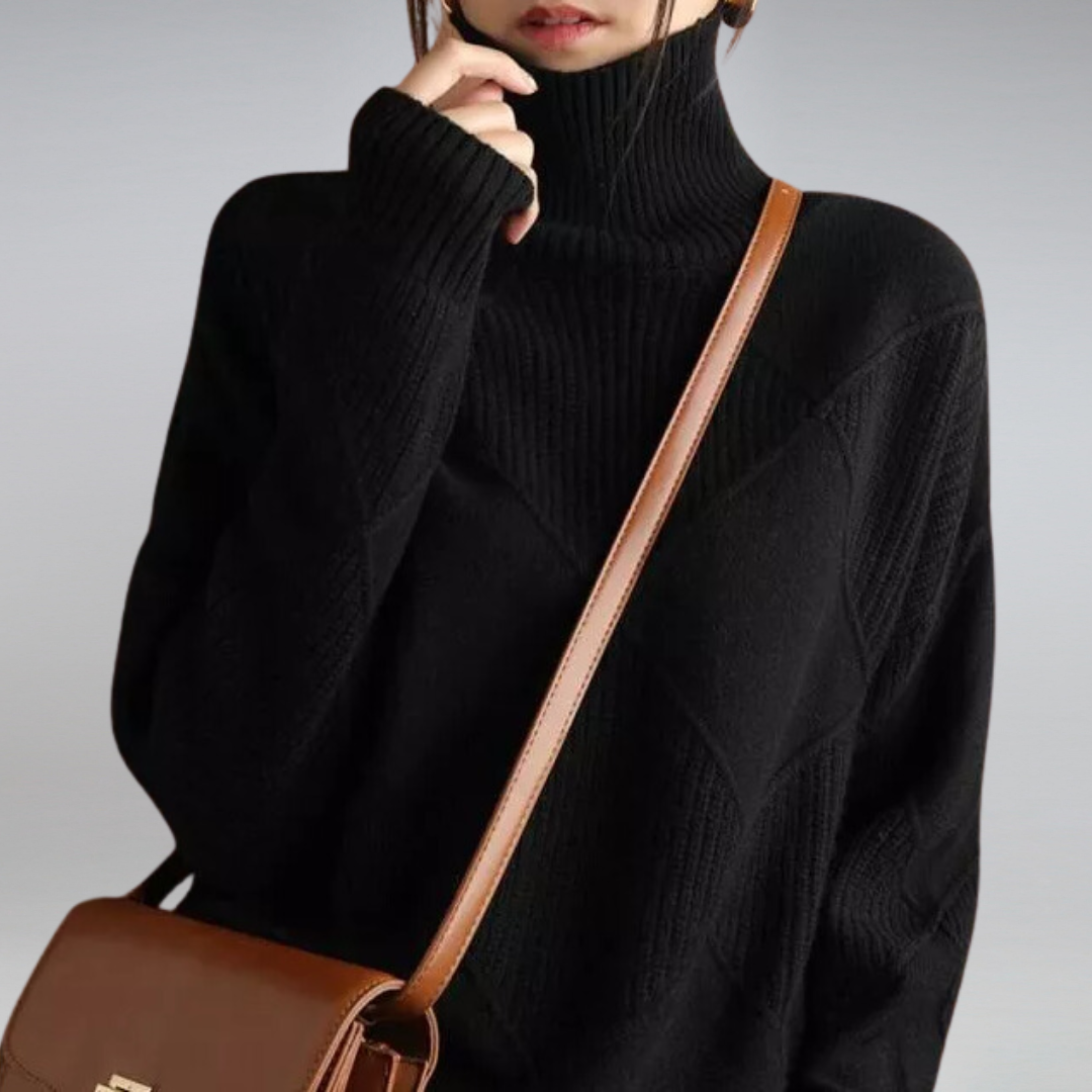 Haley Women's Sweater – Soft Warm & Elegant Turtleneck Sweater for Autumn and Winter