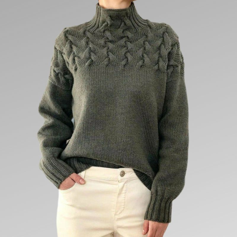 Reagan Col Roulé Ženski – Elegantni zimski pulover od mešane pamuka, mekan i udoban