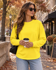 Top oversize da donna Rowena – Maniche lunghe, collo rotondo e taglio comodo