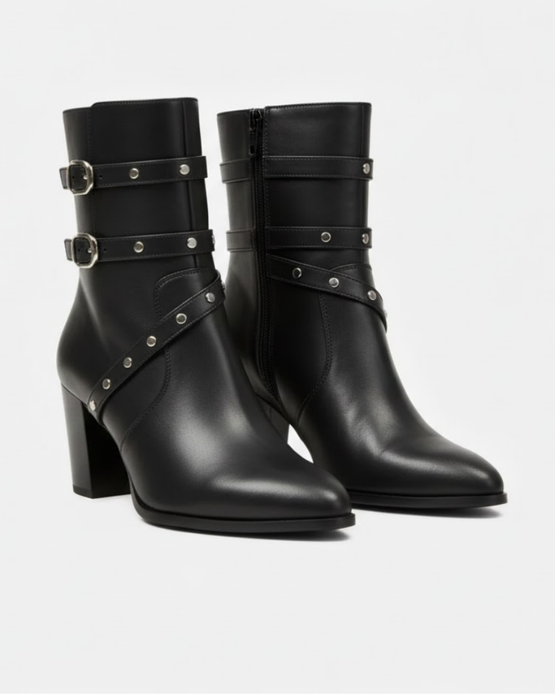 Cassia Bottines Femme Bout Pointu – Talon Très Haut, Finition Élégante & Style Hiver
