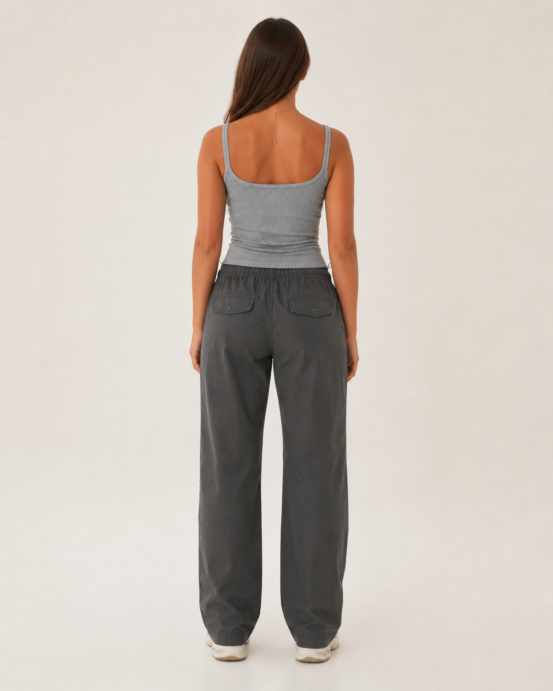 Océane Canotta da donna – Top a coste grigio con scollo rotondo, vestibilità aderente, comfort quotidiano