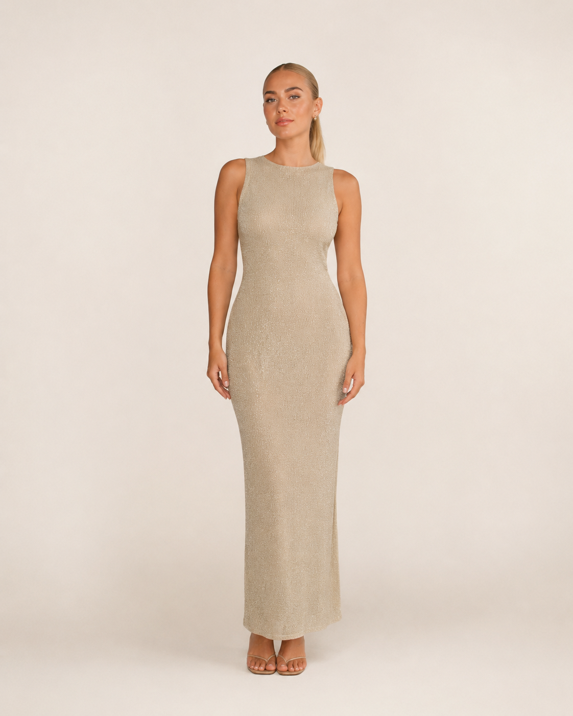 Séraphine Women’s Maxi Dress – Elegant Satin Backless Evening Dress with Cutouts