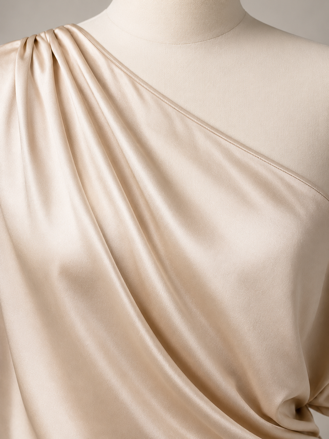Top Apolline para mujer – blusa entallada de cuello asimétrico, tejido fluido, elegante y moderno