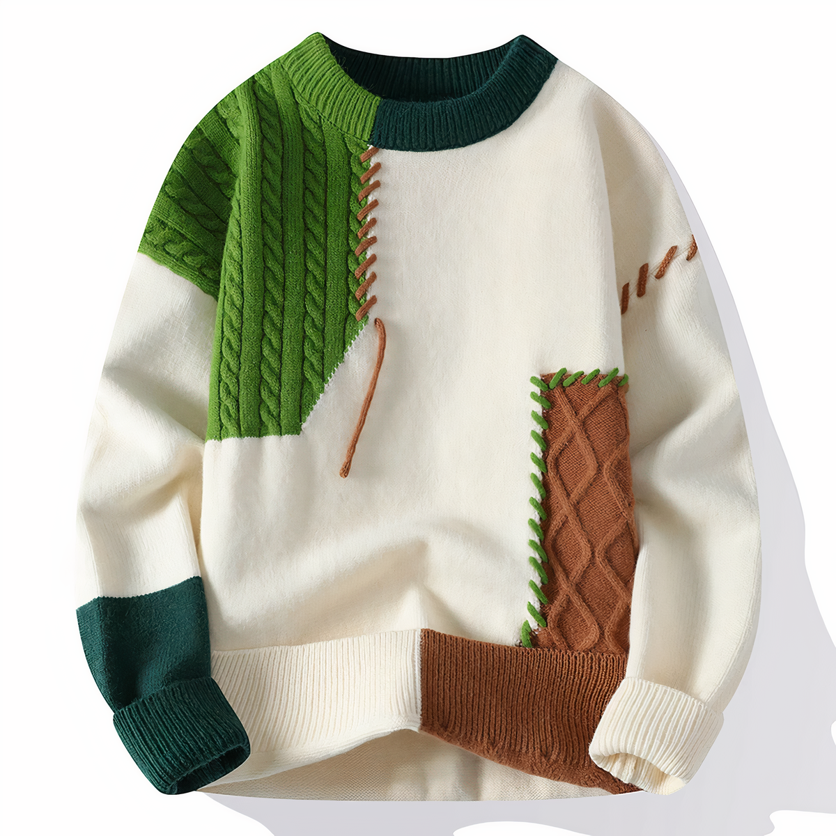 Dave Pull Patchwork Muški – Jedinstveni Dizajn, Topla Udobnost i Moderan Zimski Stil